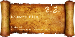 Neumark Ella névjegykártya